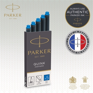 Napelniające pióro długopisu Parker z tuszem opluwalnym na niebiesko (5 sztuk)